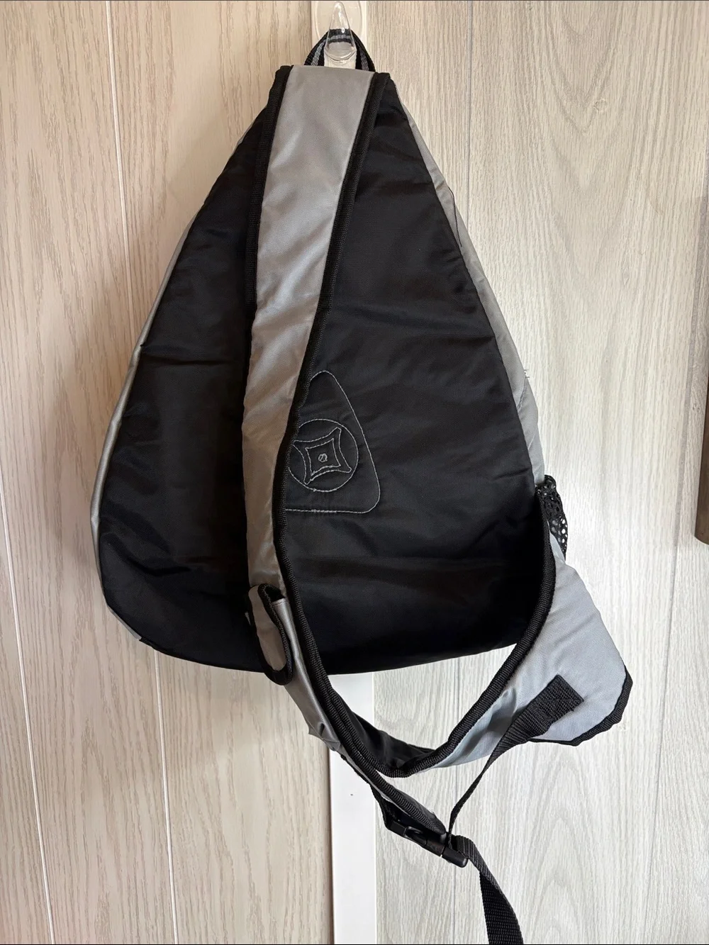 Men's Light Gray Sling Backpack with Front Pocket